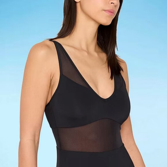Mynah Womens One Piece Swimsuit Black Sz XXL - Picture 3 of 3